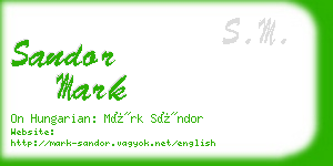 sandor mark business card